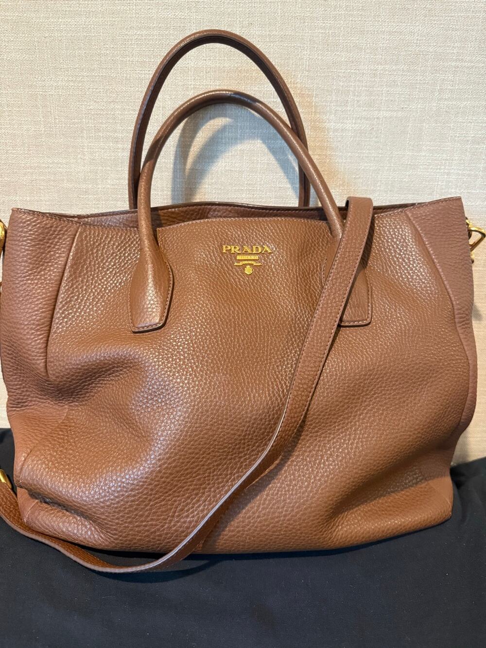 Prada Vitello Daino, brown/Nocciolo tote
